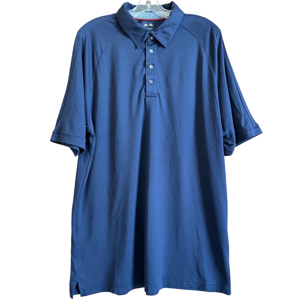 Adidas Men's Polo Shirt Large Blue ClimaCool Golf Tennis Performance Preppy